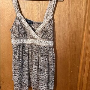 Byer California Tan and Cream Patterned Blouse XL Y2K